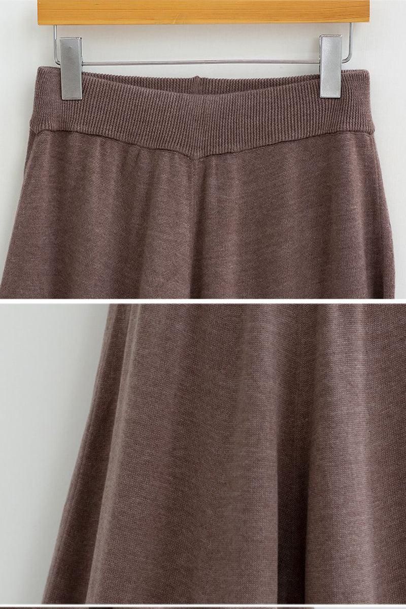 MIDI LENGTH HIGH WAIST CASUAL SKIRT - Doublju