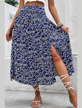 HIGH WAIST FLORAL PRINTING WOMEN SKIRT - Doublju