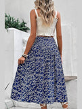 HIGH WAIST FLORAL PRINTING WOMEN SKIRT - Doublju