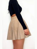 WOMEN FRONT BUTTONED CORDUROY UMBRELLA SKIRT