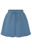 DRAWSTRING WAIST ROLLED SHORTS - Doublju