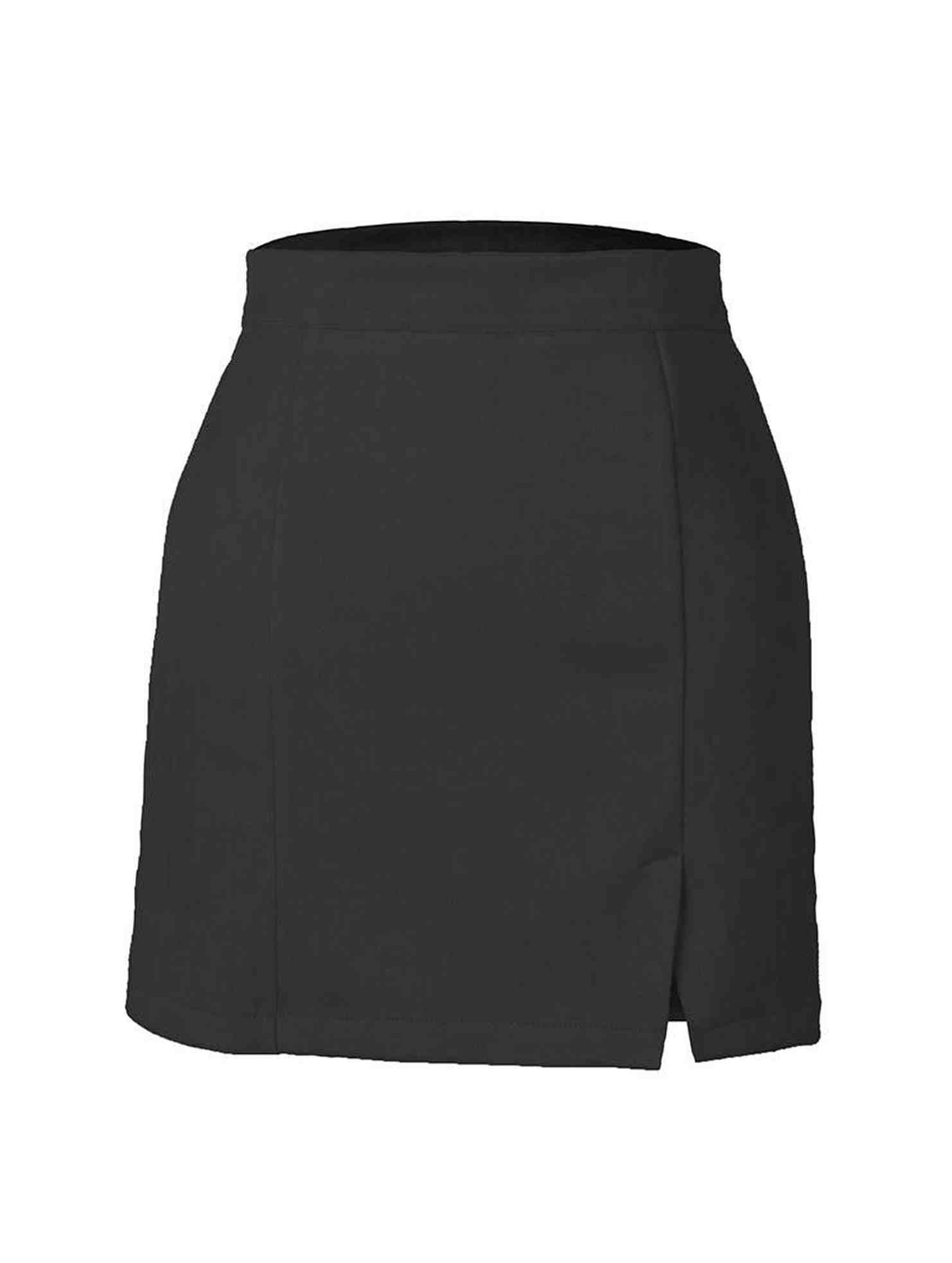 WOMENS HIGH WAIST FAUX SUEDE ZIPPER MINI SKIRT - Doublju