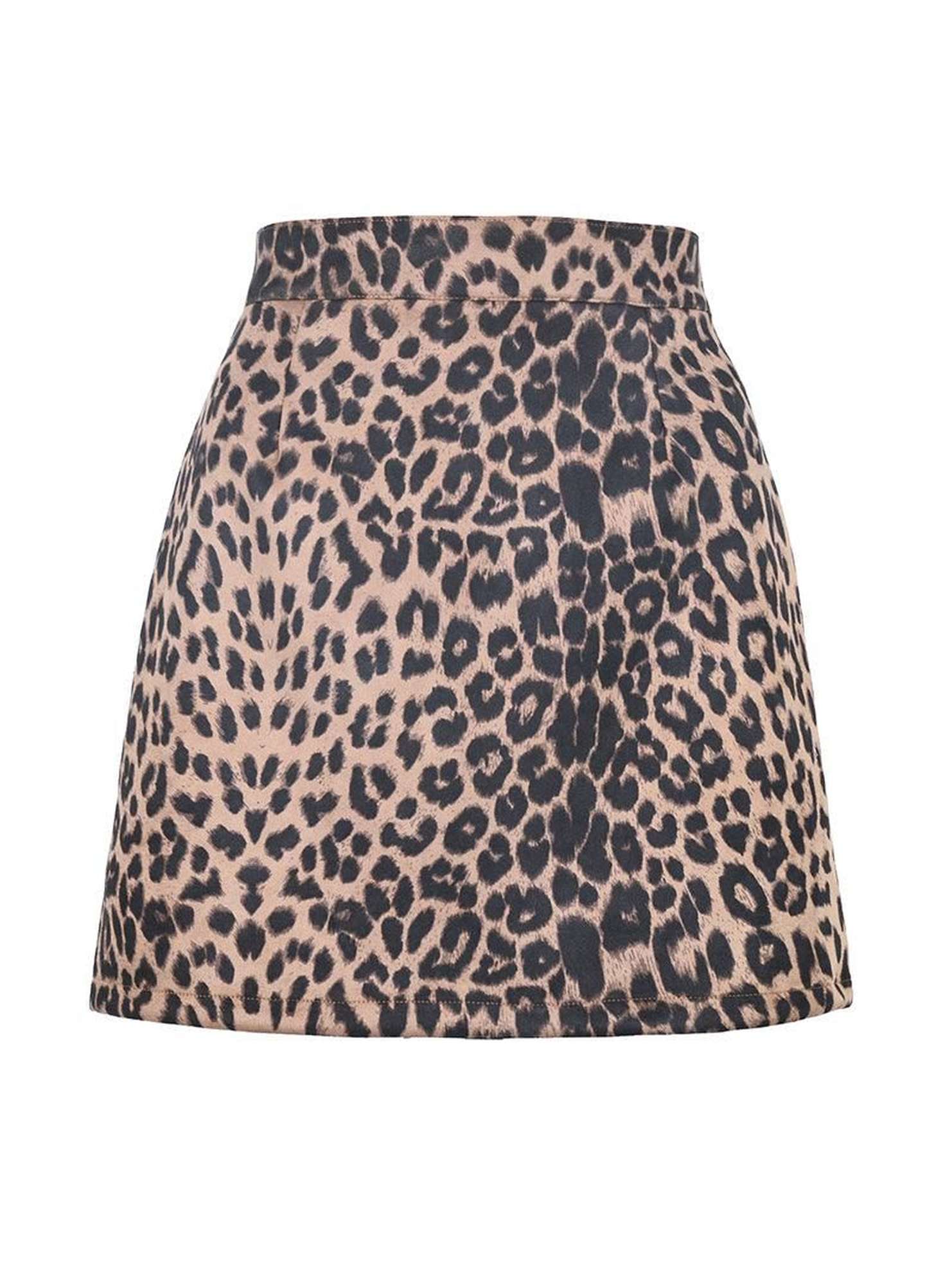 WOMENS HIGH WAIST FAUX SUEDE ZIPPER MINI SKIRT - Doublju