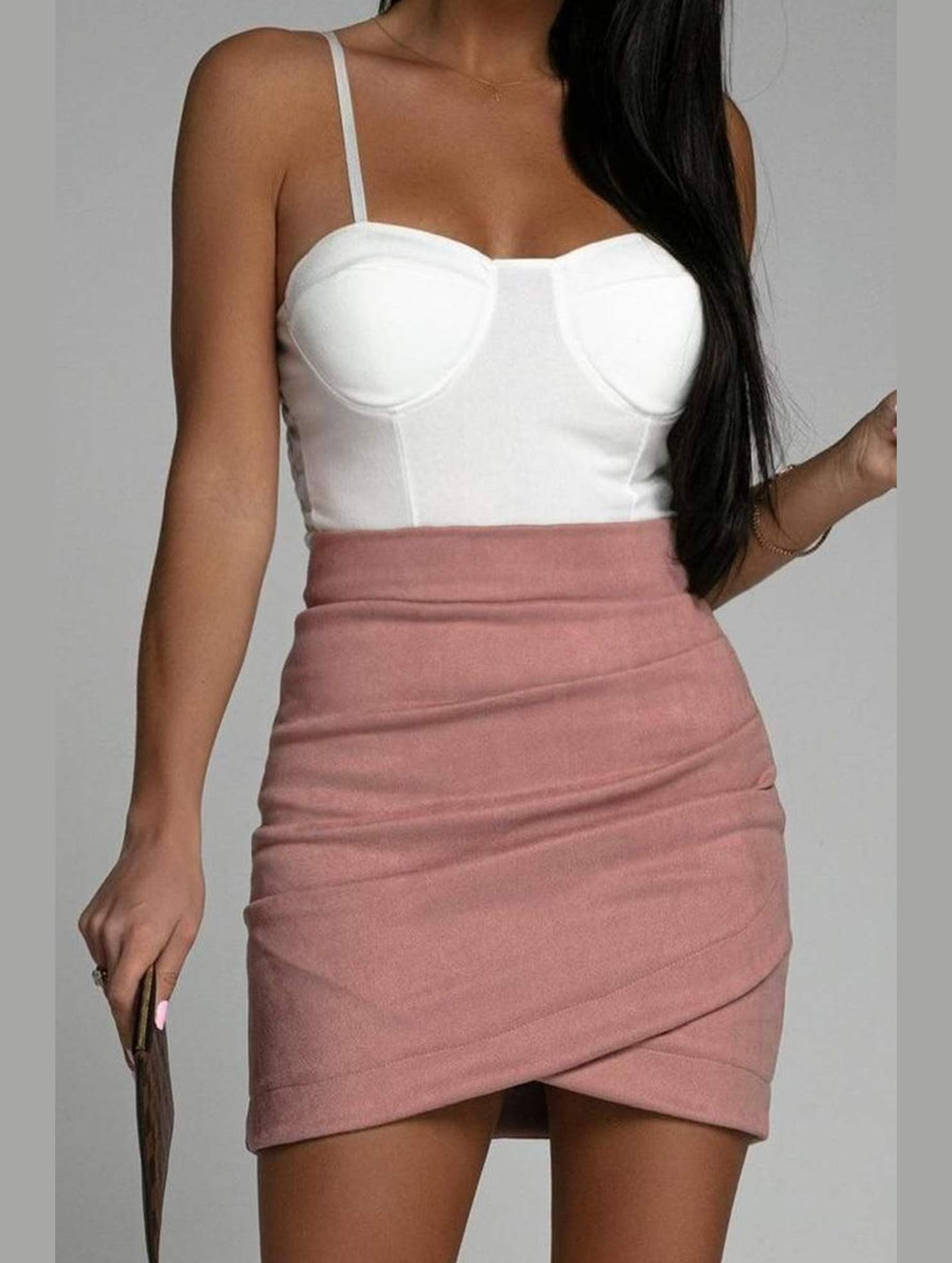 WOMEN HIGH WAIST WRAP MINI SKIRT - Doublju