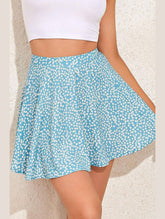 SUMMER HIGH WAISTED CHIFFON FLORAL MINI SKIRT - Doublju