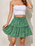 FLORAL A LINE SHORT PRINTING SKIRT FOR WOMEN - Doublju
