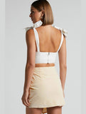 WOMEN FRONT TIED SHORT LENGTH MINI SKIRT