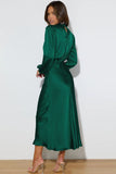 SATIN LONG SLEEVED LOOSE MAXI DRESS