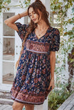 SUMMER PRINT SMALL FRESH HOLIDAY DRESS - Doublju