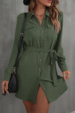 BUTTON DOWN DANDY SHIRTS DRESS - Doublju