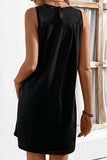 CASUAL SLEEVELESS SHORT DRESS - Doublju