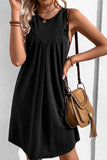 CASUAL SLEEVELESS SHORT DRESS - Doublju