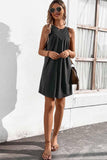 CASUAL SLEEVELESS SHORT DRESS - Doublju