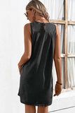 CASUAL SLEEVELESS SHORT DRESS - Doublju