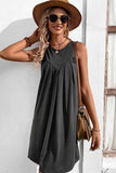 CASUAL SLEEVELESS SHORT DRESS - Doublju