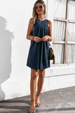 CASUAL SLEEVELESS SHORT DRESS - Doublju