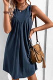 CASUAL SLEEVELESS SHORT DRESS - Doublju