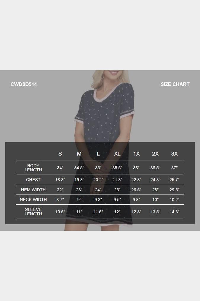 V-NECK SHORT SLEEVE SLEEPWEAR DRESS - Doublju