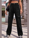 MULTI POCKET CASUAL DENIM PANTS - Doublju