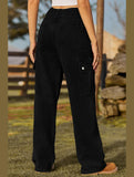 WOMEN ELASTIC DRAWSTRING WAIST CASUAL JEANS
