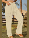 WOMEN ELASTIC DRAWSTRING WAIST CASUAL JEANS