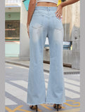 WOMEN DISTRESSED VINTAGE CASUAL DENIM PANTS JEANS