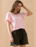 ELASTIC WAIST CASUAL DENIM SHORTS - Doublju