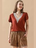 ELASTIC WAIST CASUAL DENIM SHORTS - Doublju