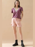ELASTIC WAIST CASUAL DENIM SHORTS - Doublju