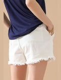 ELASTIC WAIST CASUAL DENIM SHORTS - Doublju