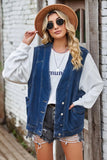 BUTTON CLOSURE LOOSE FIT DENIM VEST - Doublju