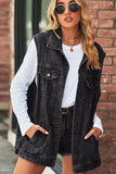 VINTAGE BUTTON UP POCKET COLLAR DENIM VEST - Doublju