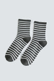 STRIPE PATTERN COZY COTTON ANKLE CREW SOCKS