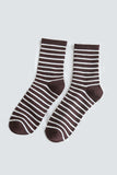 STRIPE PATTERN COZY COTTON ANKLE CREW SOCKS