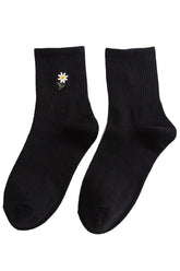 FLOWER EMBROIDERY TRENDY SOCKS