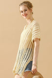 HOLLOW KNITTED BEACH WEAR SWIM COVER UP - Doublju