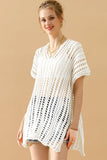 HOLLOW KNITTED BEACH WEAR SWIM COVER UP - Doublju