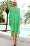 TASSEL DETAILED KNIT BEACH WEAR COVER UP - Doublju