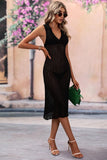COLLARED DRESS STYLE KNIT COVER UP - Doublju