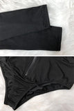 LONG SLEEVE ZIP UP TWO PIECE SWIMSUIT - Doublju