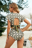 PATTERNED TWO PIECE BEACH WEAR SWIMSUIT - Doublju