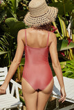 BUTTON DETAILED ONE PIECE SWIMSUIT - Doublju