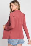 LONG SLEEVE TAILORED WITH A DRAPED BLAZER - Doublju