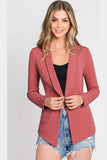 LONG SLEEVE TAILORED WITH A DRAPED BLAZER - Doublju