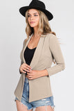 LONG SLEEVE TAILORED WITH A DRAPED BLAZER - Doublju