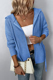 WOMENS KNITTED ZIP UP HOODIE CARDIGAN - Doublju