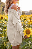 WOMENS KNITTED OPEN FRONT CARDIGAN - Doublju