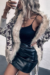 WOMENS OPEN FRONT FUR SHAWL JACKET - Doublju