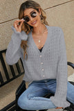 WOMENS LONGSLEEVE RUFFLED DETAIL CARDIGAN - Doublju