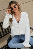 WOMENS LONGSLEEVE RUFFLED DETAIL CARDIGAN - Doublju